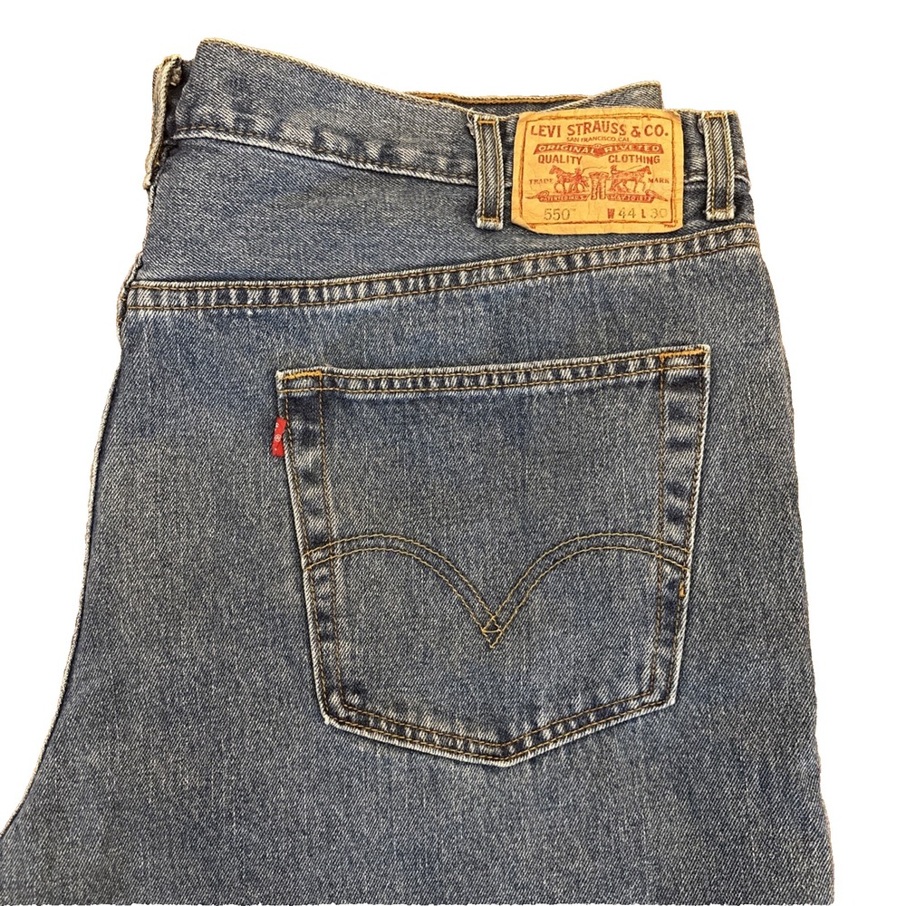 Levi Strauss Jeans 550 Men's‎ Size 44x30 Relaxed Fit Blue Denim Wide Leg